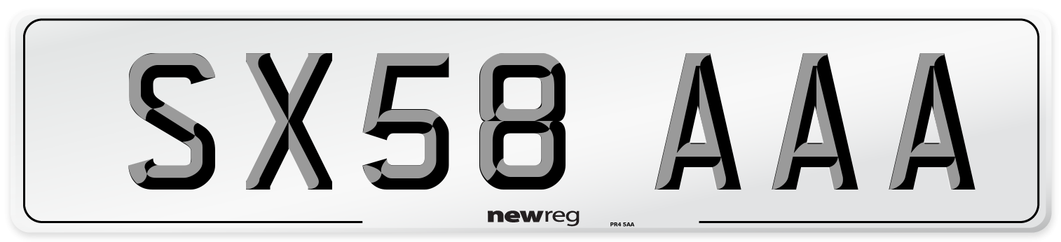 SX58 AAA Number Plate from New Reg
